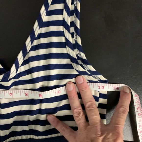 Audrey Navy/White Sleevless Mini Dress M (K-029) - Picture 7 of 8